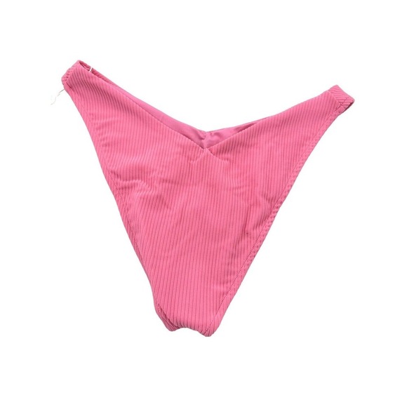 Frankies Bikinis Enzo Ribbed Cheeky Bikini Bottom Cherub Barbie Pink Medium New - Picture 5 of 13